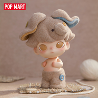 Authentique POP MART DIMOO Elephant MoMo Figurine en résine floquée 12,5 cm Style animal mignon Jouet d'art de collection édition limitée Cadeau d'anniversaire