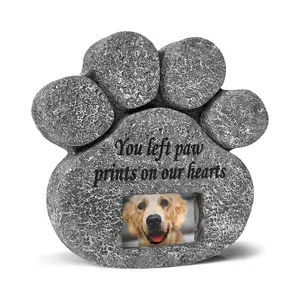 Huisdier Cadeau Gepersonaliseerde Hond Gedenksteen Grafsteen Poot Print Huisdier Gedenksteen Met Aanpasbare Fotolijst