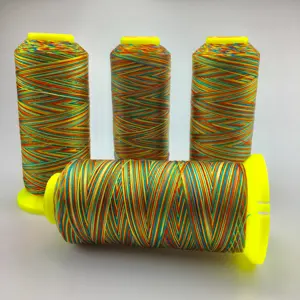 de coser multicolor hilo Suppliers-Hilo de algodón y poliéster multicolor, multicolor, arcoíris, para costura doméstica, 402