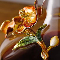 RORO décoration de la maison design classique décor à la maison émail fleur verre à vin rouge ensemble récipient à vin pour fête de mariage