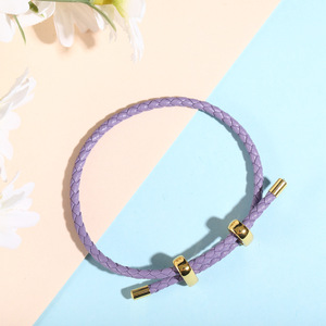 Bidirectional Adjustable 3mm <b>Red</b> Leather Rope <b>Bracelet</b> with 8-Hole Buckle Stainless Steel DIY Jewelry Accessories Trendy Style - Product Image 4