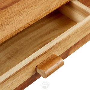 アカシアウッドモニタースタンド2つの引き出し付き | 人間工学的なデスクオーガナイザーコンピュータ、ラップトップ、オフィスアクセサリー用 - Product Image 4