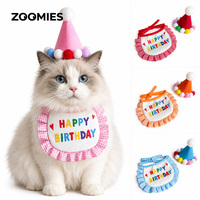 Ensemble Chapeau et Bavoir d'Anniversaire pour Animaux de Compagnie en Gros – Accessoires de Fête Ajustables pour Chats, Chiens, Chiots et Chatons
