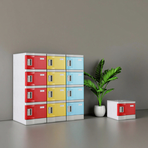 Casier de rangement intelligent de style moderne avec serrure à combinaison, en plastique ABS durable et étanche, mini-armoire de rangement colorée - Product Image 1