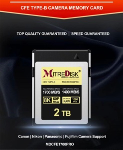 Mitredisk Compact <b>Flash</b> Memory Card Type B 1700MB/s Super Speed Video <b>Camera</b> Professional 4K 8K 1TB/2TB Plastic - Product Image 5