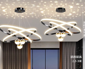 Lámparas Colgantes LED Modernas de Lujo con Diseño de Cielo Estrellado, Proyección de Aluminio, Lámparas de Techo para Interiores, Instalación Profesional - Product Image 2