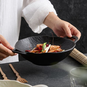 Vaisselle nordique en céramique ménage léger luxe riz nouilles bol à soupe petit bol unique manger bol de céréales avec bord doré - Product Image 1