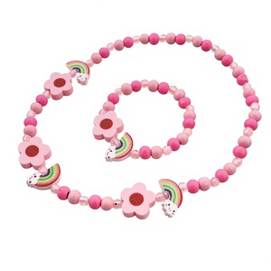 Juego <span class=keywords><strong>de</strong></span> Joyería <span class=keywords><strong>de</strong></span> Madera Ecológico con Diseño <span class=keywords><strong>de</strong></span> Arcoíris <span class=keywords><strong>de</strong></span> Dibujos Animados, Cuentas <span class=keywords><strong>de</strong></span> Colores Pastel, Collar, Pulsera y Accesorios para Niñas, Regalo <span class=keywords><strong>de</strong></span> Cumpleaños - Product Image 1