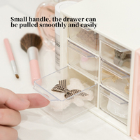 Organisateur de Bureau et Maison avec 6/8/9 Compartiments, Boîte de Rangement de Bureau en Plastique PS Transparent avec Tiroirs Rectangulaires pour Bijoux, Maquillage, Papeterie
