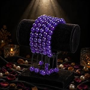 Verstelbare macramé armbanden met 8mm kralen, helende chakra amethist kristallen edelsteen sieraden, kwastjes armband cadeau decoratie - Product Image 1