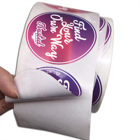 Conception personnalisée de votre propre logo, autocollants ronds imperméables avec impression couleur UV, estampage à chaud pour la décoration d'emballages, 500 pièces