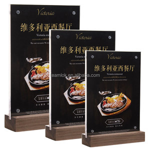 Walnut gỗ cơ sở t Shape Acrylic nam châm khung ảnh mộc mạc màu đen GỖ ĐÔI bên Acrylic Glass Khung ảnh 4 "x 6" 5 "x 7" - Product Image 2