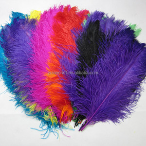 Plumes d'autruche teintées et duveteuses en gros pour centres de table de mariage, carnaval, vases, décoration d'événements et de fêtes - Product Image 1