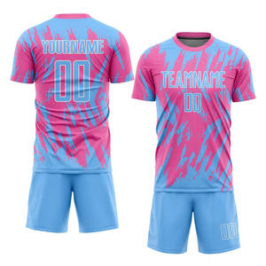 Derniers modèles d'uniformes de football pour adultes, hommes et femmes, vêtements de sport respirants et légers, ensemble de couleur unie, logo personnalisé, uniforme de football - Product Image 1