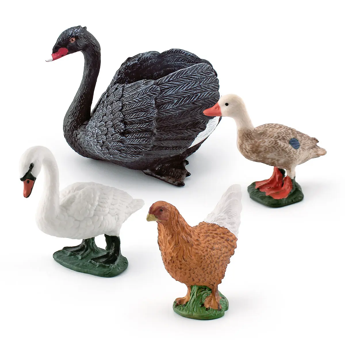 Cross-border simulation of warty nose Black swan hen farm poultry chicken duck goose scene decoration model