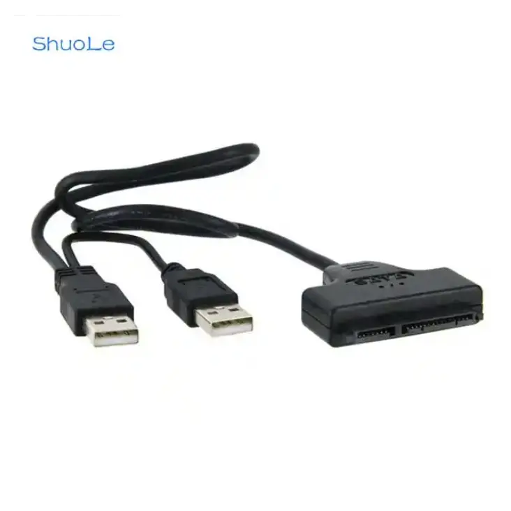 Shuole दोहरी यूएसबी 2.0 SATA हार्ड ड्राइव करने के लिए एडाप्टर कनवर्टर केबल के लिए 2.5 इंच HDD/SSD हार्ड ड्राइव डिस्क