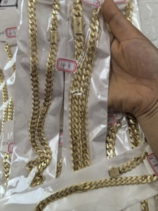 Set di Gioielli con Catena Cubana Monaco Impermeabile in Oro 14k, 6mm 8mm 10mm, Gioielli Miami 6mm Monaco con Chiusura a S, Gioielli per Donna e Uomo in Oro 14k - Product Image 1