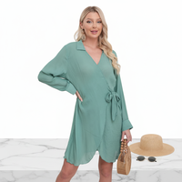Kimono de bambú de nuevo diseño, bata de baño de una pieza para mujer