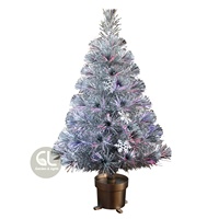 Arbre de table à couleurs changeantes, sapin de noël en Fiber optique, feux d'artifice argentés, arbre de noël