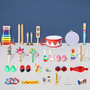 Ensemble d'instruments de percussion en bois en gros avec xylophone, maraca, clochette et tube sonore pour l'éducation musicale et le jeu des enfants - Product Image 4