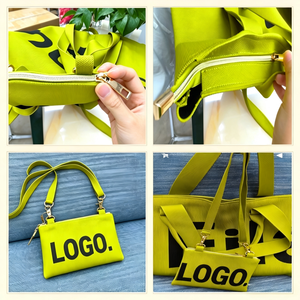 Sac fourre-tout tendance pour femme en jacquard à motif léopard, avec logo personnalisé, pour usage quotidien, plage et shopping - Product Image 2