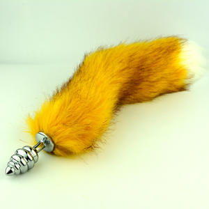 Nuovo stile in metallo dorato anale Plug giallo vendita calda coda di volpe per la femmina - Product Image 2