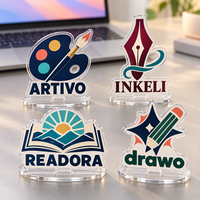 Support en acrylique transparent imprimé pour présentation en gros, pour palettes de peinture d'artiste personnalisées, stylos-plume, livres de lecture, crayons et équipements de studio créatif