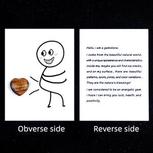 Vente en gros de cartes de guérison 20mm love pierre d'agate en cristal naturel en forme de coeur carte amusante créative écologique pour la Saint-Valentin - Product Image 5