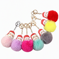 Porte-clés en peluche, cadeau de Noël, ornement de voiture minimaliste, boule suspendue de style nouveau, porte-clés Père Noël en fourrure