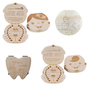 Wooden Kids Keepsake Organizer Gift Children Tooth Container Baby Fairy Kids Tooth Storage Holder Organizer