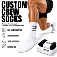 Chaussettes Logo Crew Designer New East pour Hommes en Coton Peigné, Rayées, Tricotées, Athlétiques, Personnalisables