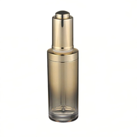 Flacon compte-gouttes cosmétique en acrylique de 20 ml et 30 ml avec bouchon doré et impression sérigraphique pour emballage cosmétique