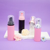 Flacon pompe en PET de 30 ml, 50 ml, 80 ml, 100 ml avec tête de brosse en silicone pour nettoyant visage, shampoing, distributeur de mousse