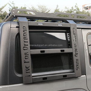 Porte-bagages de toit en <span class=keywords><strong>acier</strong></span> 4x4 avec plateau à bagages LED et échelle pour Jeep Wrangler JL 2018 4 portes, capacité de 300 kg - Product Image 5