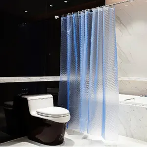 3D прозрачный светло-голубой павлин узор EVA водонепроницаемый декоративный занавес для ванной комнаты