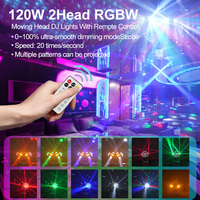 Dual-Head Moving Head Beam Light Bühnen-Disco-Beleuchtung mit 120W Leistung DMX 512 Fernbedienung für DJ-Party Hochzeit Event