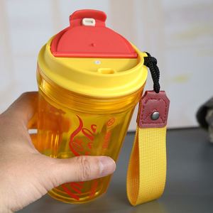 Taza de Café de Plástico Transparente de 500 ml, Taza Portátil con Correa de Transporte - Product Image 5
