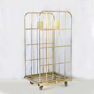 अनुकूलन योग्य मध्यम शुल्क स्टील धातु रसद कार्ट ट्रॉली चिकनी रोलिंग कैस्टर व्हील फोल्डेबल कार्गो भंडारण उपकरण - Product Image 2