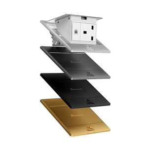 Enchufe de Piso Empotrado Ultrafino Impermeable con Amortiguación Dorada de Aleación de Aluminio Tipo 120, 16A 10A, 3 Tomas Universales - Product Image 6
