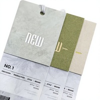 Étiquettes suspendues de luxe 3 pièces en papier écologique avec cordon en coton, estampées à chaud pour chaussures, sacs et vêtements femme/enfant - Personnalisables