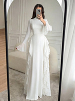 Vestido Maxi Tejido de Otoño 2026 para Mujer, con Logotipo Personalizado, Formal, Elegante, Vintage, Casual, Cuello Redondo, Corte en A, Color Sólido en Contraste, para Club, Día, Ligero