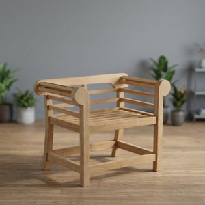 Fauteuil de jardin moderne en bois massif avec dossier bas - Product Image 4