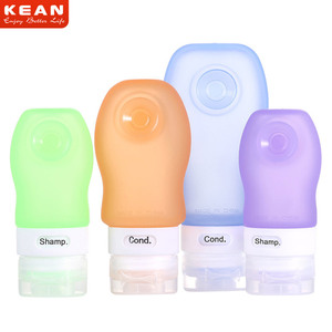 Ensemble de flacons de voyage en silicone 89ml 60ml 37ml avec bouchon à clapet pour lotion, shampoing, gel douche, cosmétiques, kit de toilette réutilisable - Product Image 2