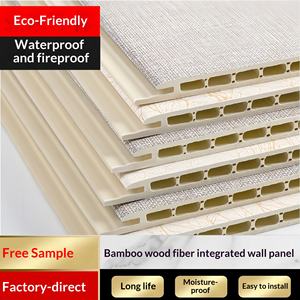 Panneau mural en fibre <span class=keywords><strong>de</strong></span> bois <span class=keywords><strong>de</strong></span> bambou <span class=keywords><strong>de</strong></span> 60 cm <span class=keywords><strong>de</strong></span> large, autoportant, décoratif, avec soufflet intégré, double trou <span class=keywords><strong>de</strong></span> fixation, épaissi, sans clou - Product Image 2