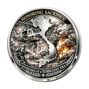 Pièce commémorative en métal « 58 479 pour toujours honorés » – Carte du <span class=keywords><strong>Vietnam</strong></span>, Sacrifice et Fraternité – Cadeau souvenir à thème - Product Image 6