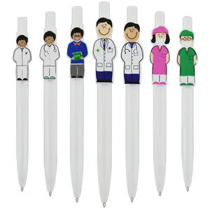 뜨거운 도매 의료 프로모션 의사 간호사 선물 공 펜 3D 사용자 정의 디자인 클립-만화 의사 간호사 공 펜 사용자 정의