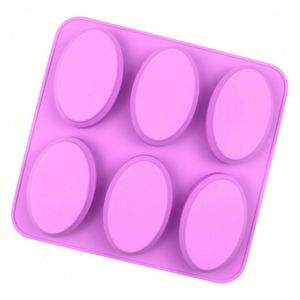 Moule à gâteau éco-responsable personnalisé avec logo, 6 cavités elliptiques et motif décoratif, moules à bougies en silicone, moules pour la fabrication de savon OEM/ODM - Product Image 3
