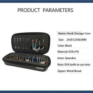 Caja de Pesca Negra, Organizador de Bolsillo para Aparejos de Pesca con Mosca, Caja Impermeable para Viajes con Señuelos y Anzuelos - Product Image 3