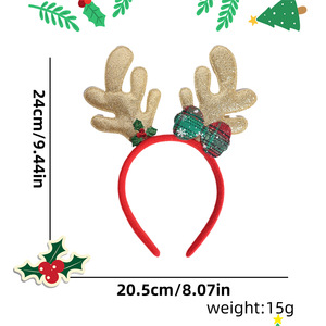 Décorations <span class=keywords><strong>de</strong></span> Noël Bandeau pour adultes et enfants Bois <span class=keywords><strong>de</strong></span> wapiti et bonhomme <span class=keywords><strong>de</strong></span> neige Boucle Design Accessoire <span class=keywords><strong>de</strong></span> robe <span class=keywords><strong>de</strong></span> fête - Product Image 6