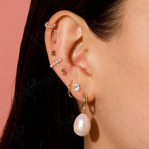 Gemnel Minimalist Zodiac Stud 925 <b>Silver</b> 14k Gold Christmas <b>Earrings</b> for Girls - Product Image 6